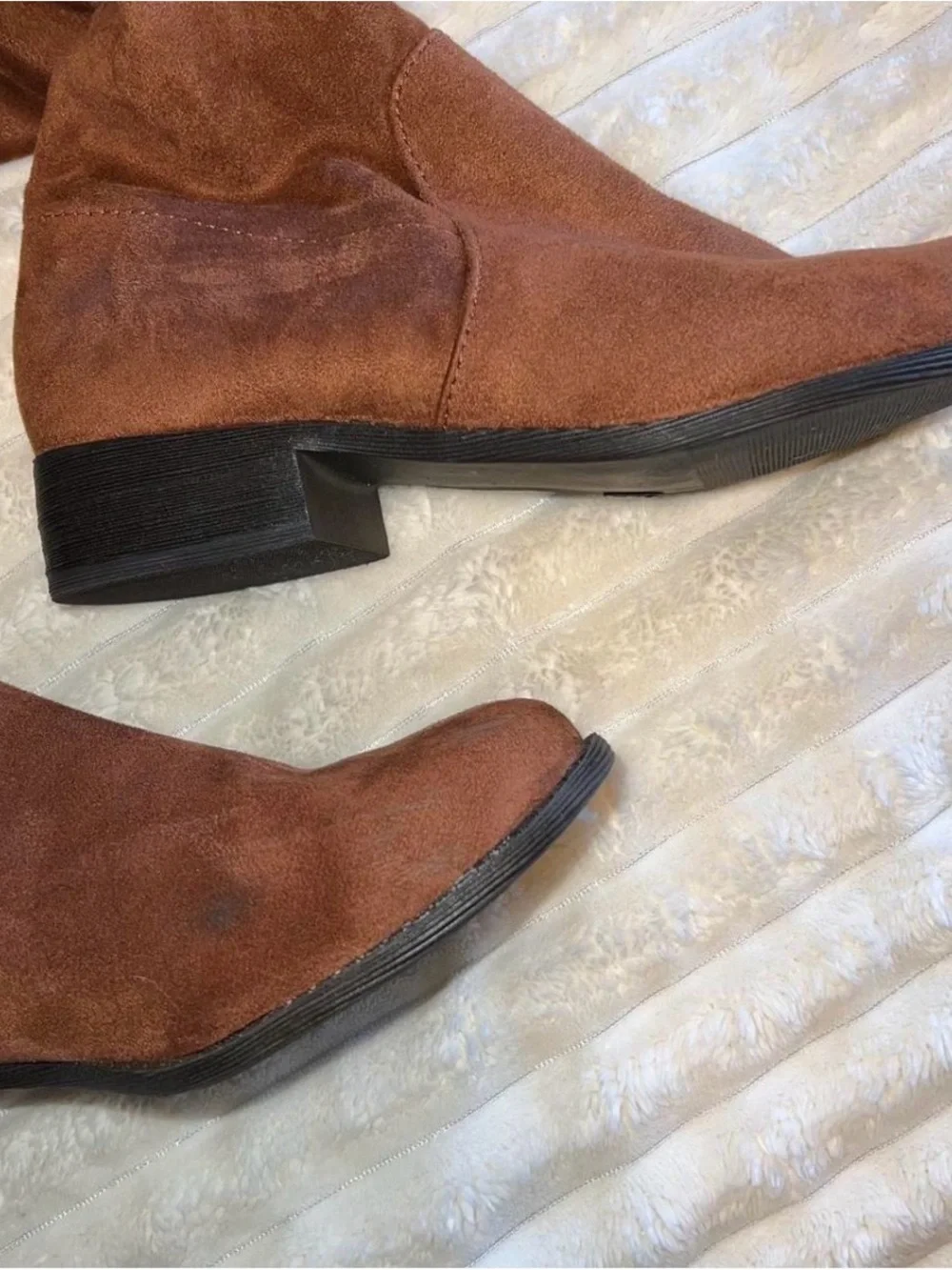 Brown Over-the-Knee Suede Boots